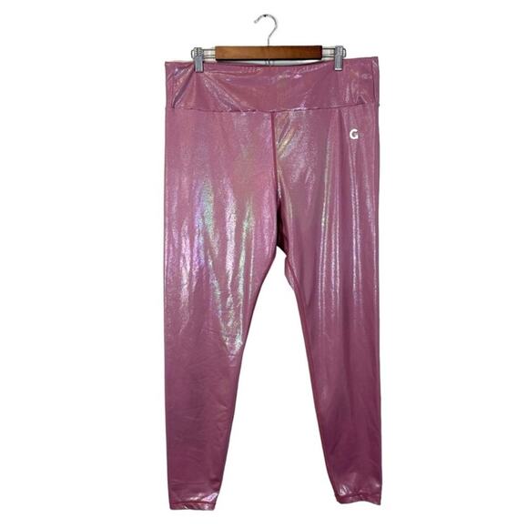 grrrl Leggings Metallic Purple/Pink Iridescent Print, Size "SAM" workout gym - Picture 1 of 15
